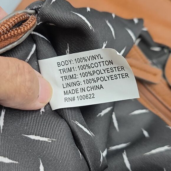 Kensie Hobo Purse Shoulder Bag Denim Patchwork Design Faux Brown Leather - Picture 11 of 17